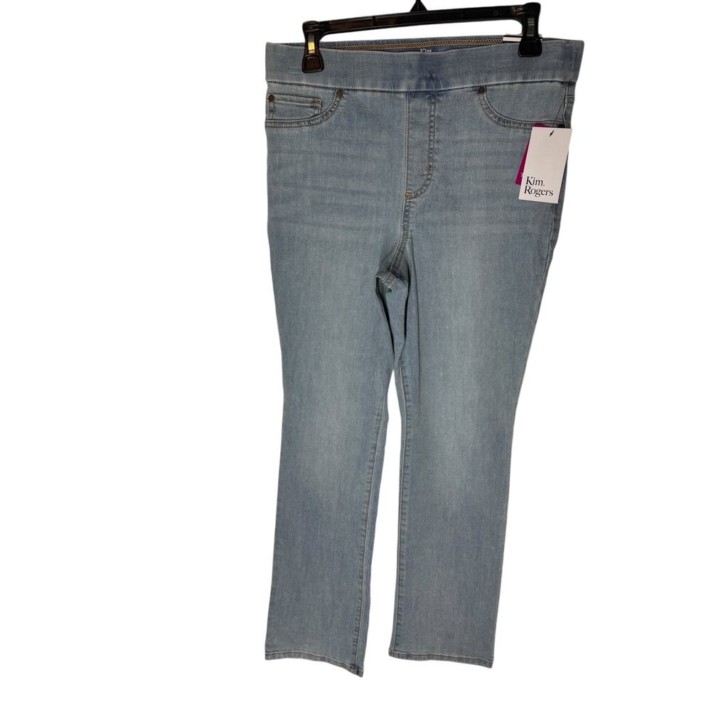 Kim Rogers Pull On Straight Jean Look Pants 10P Eden Wash Tummy Control NWT
